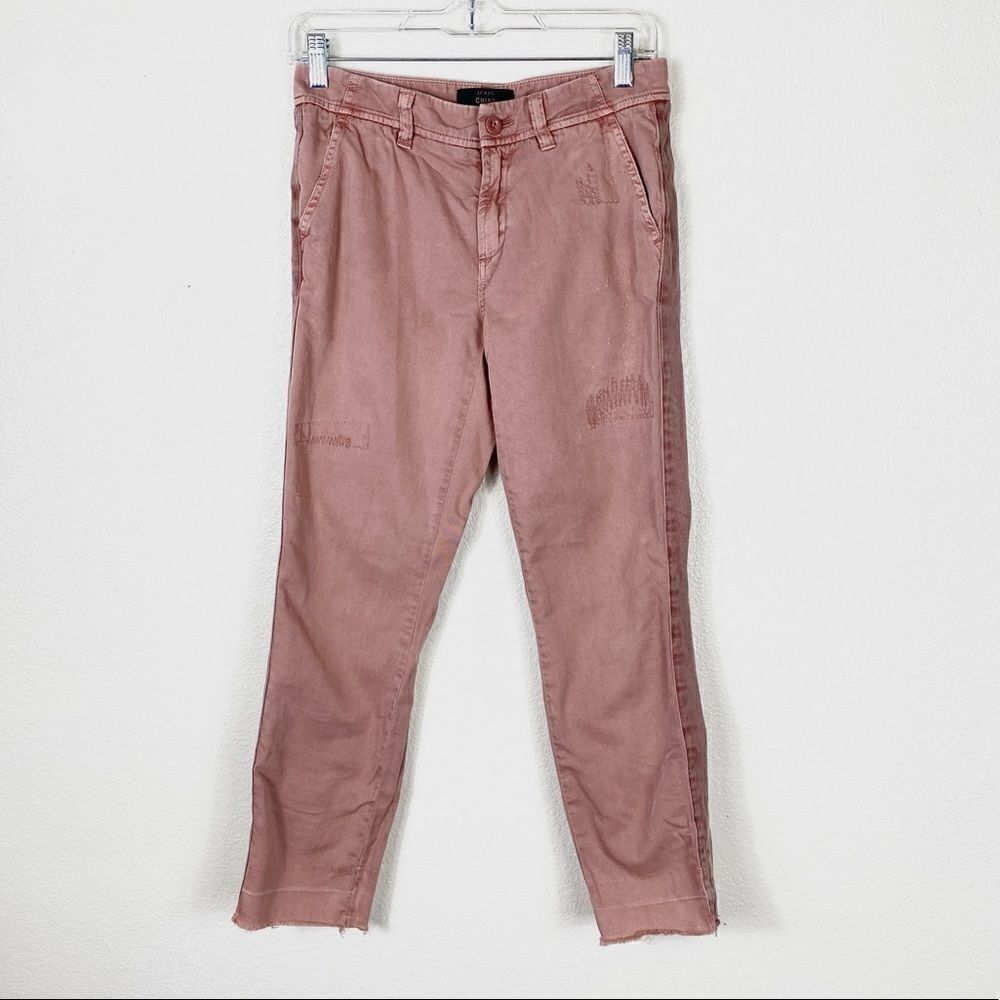 J. Crew Muted Pink Distressed Chino Capri Pants